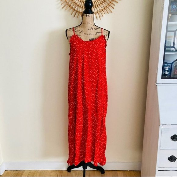 Anthropologie Seen Worn Kept Polka Dot Slip Dress - Picture 3 of 12